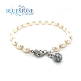 Sterling Silver Pearl Bracelet- 7.5 Inches